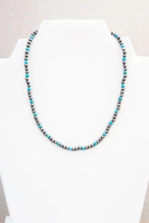 14" Turquoise And Navajo Pearls Necklace