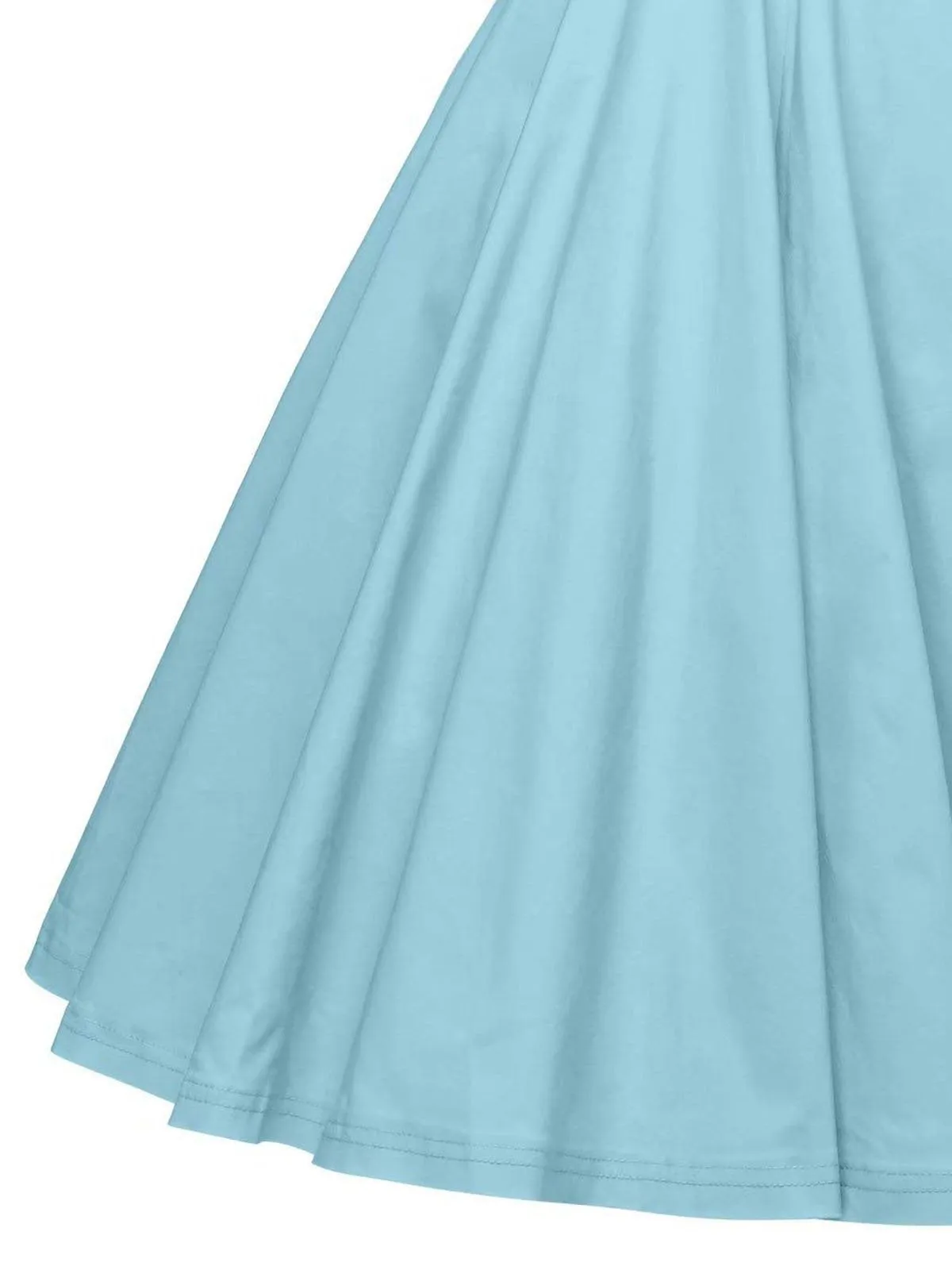 1950s Solid Turndown Collar Swing Dress