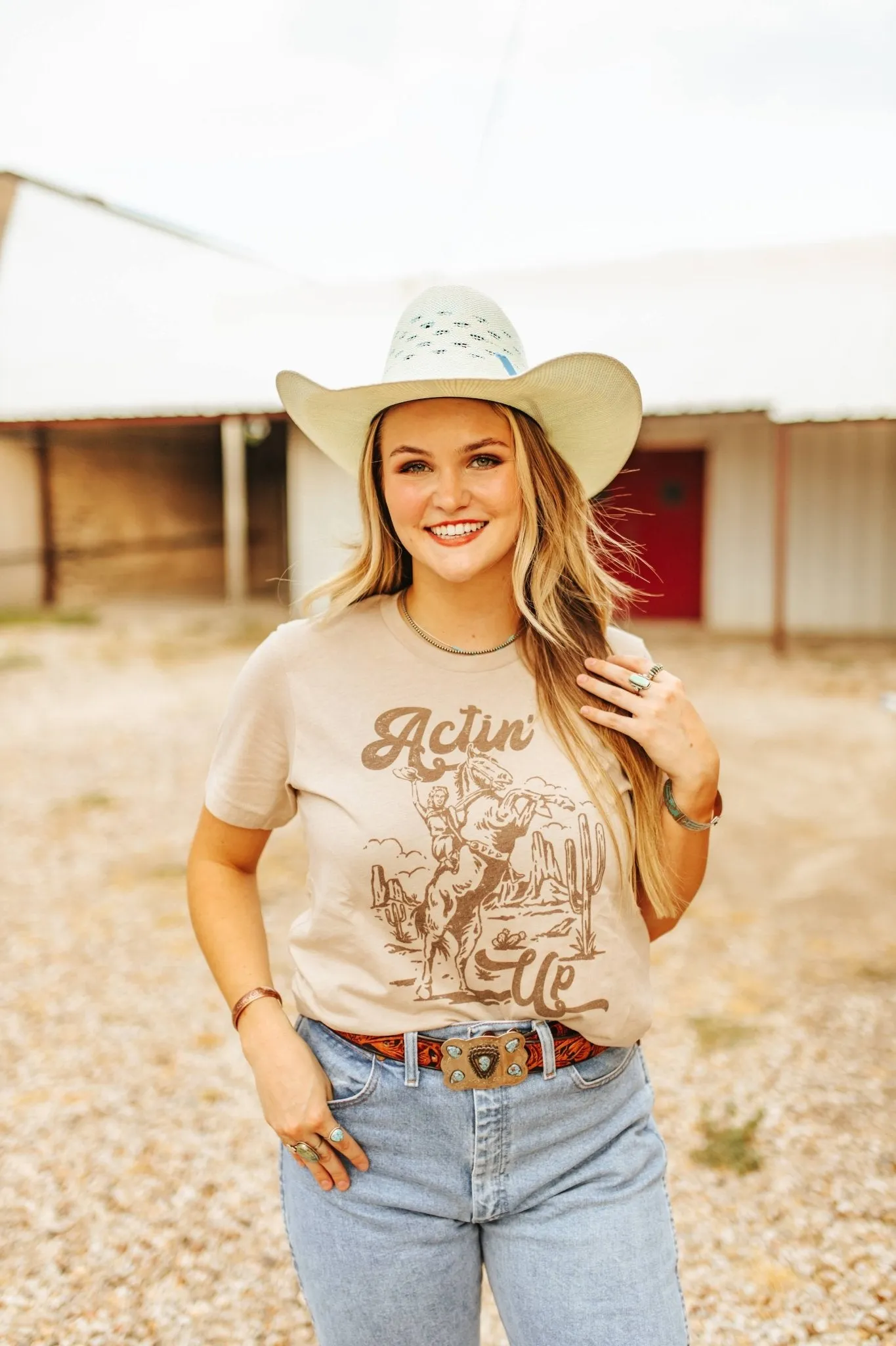 Actin’ Up Cowgirl Horse Graphic Tee