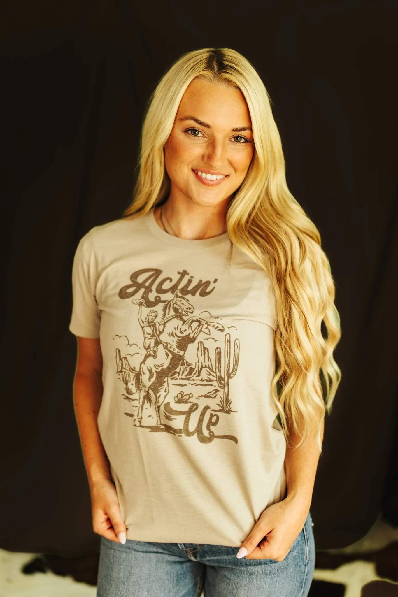 Actin’ Up Cowgirl Horse Graphic Tee