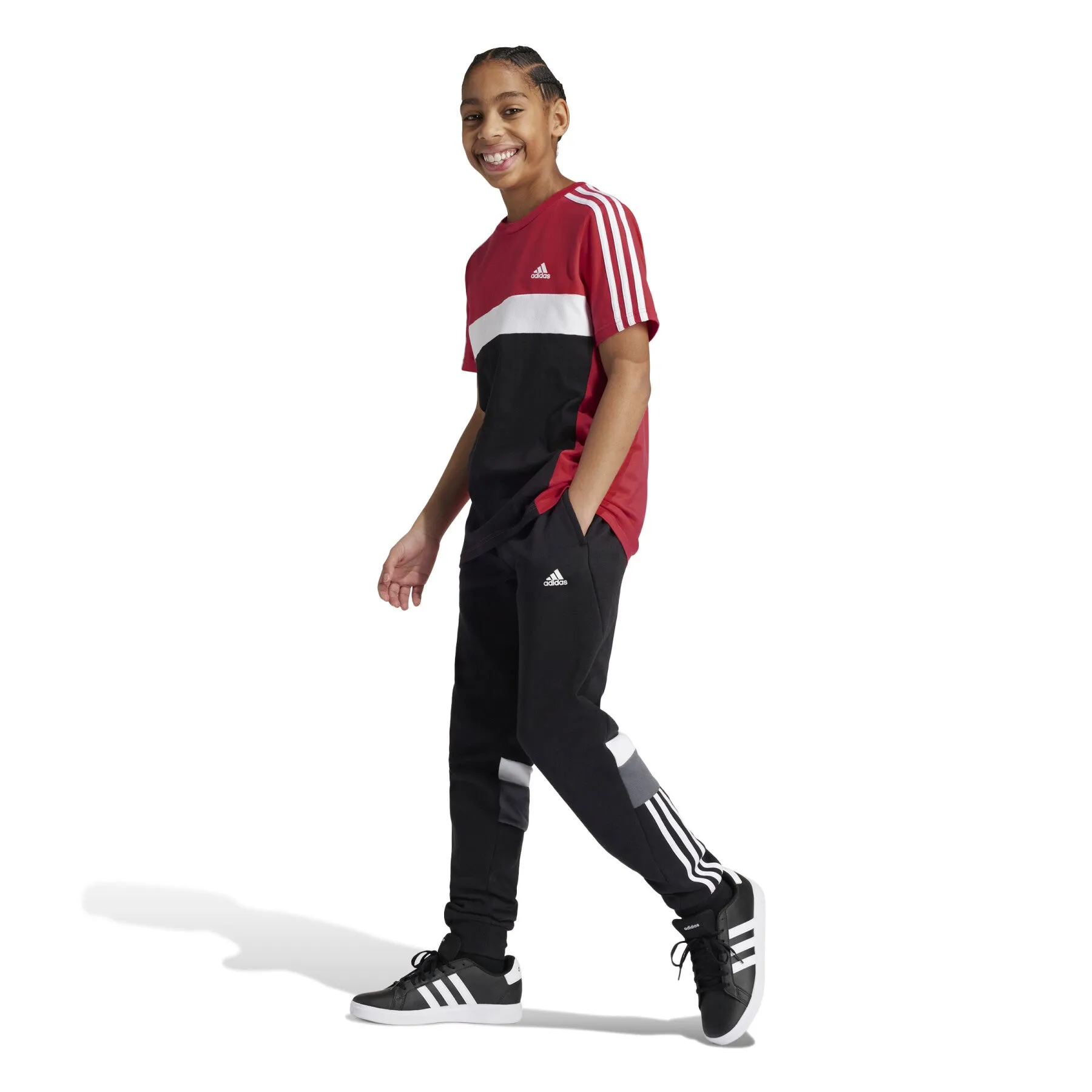 ADIDAS KID'S 3-STRIPES TIBERIO RED TEE