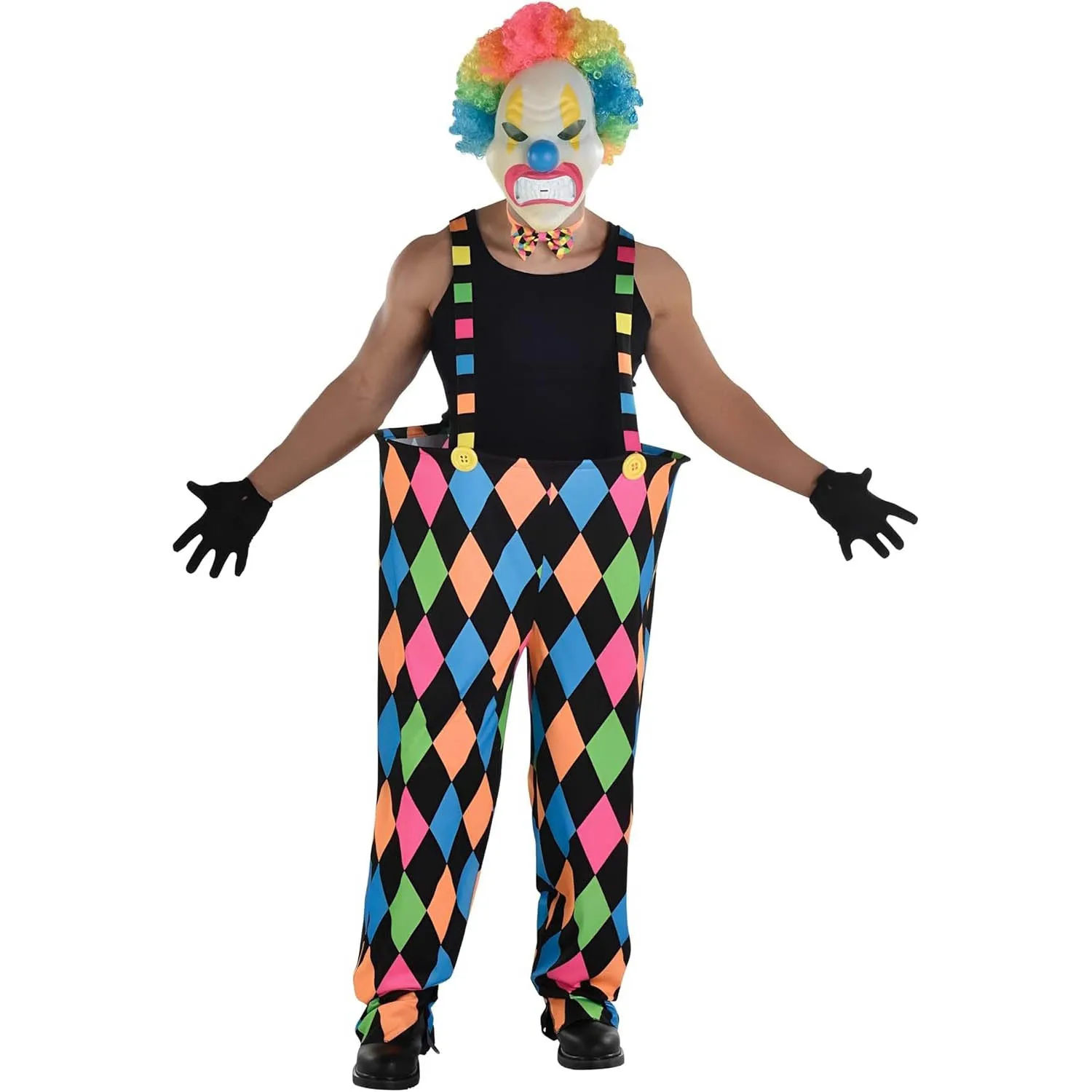 Adult Neon Circus Suspender Pants One Size