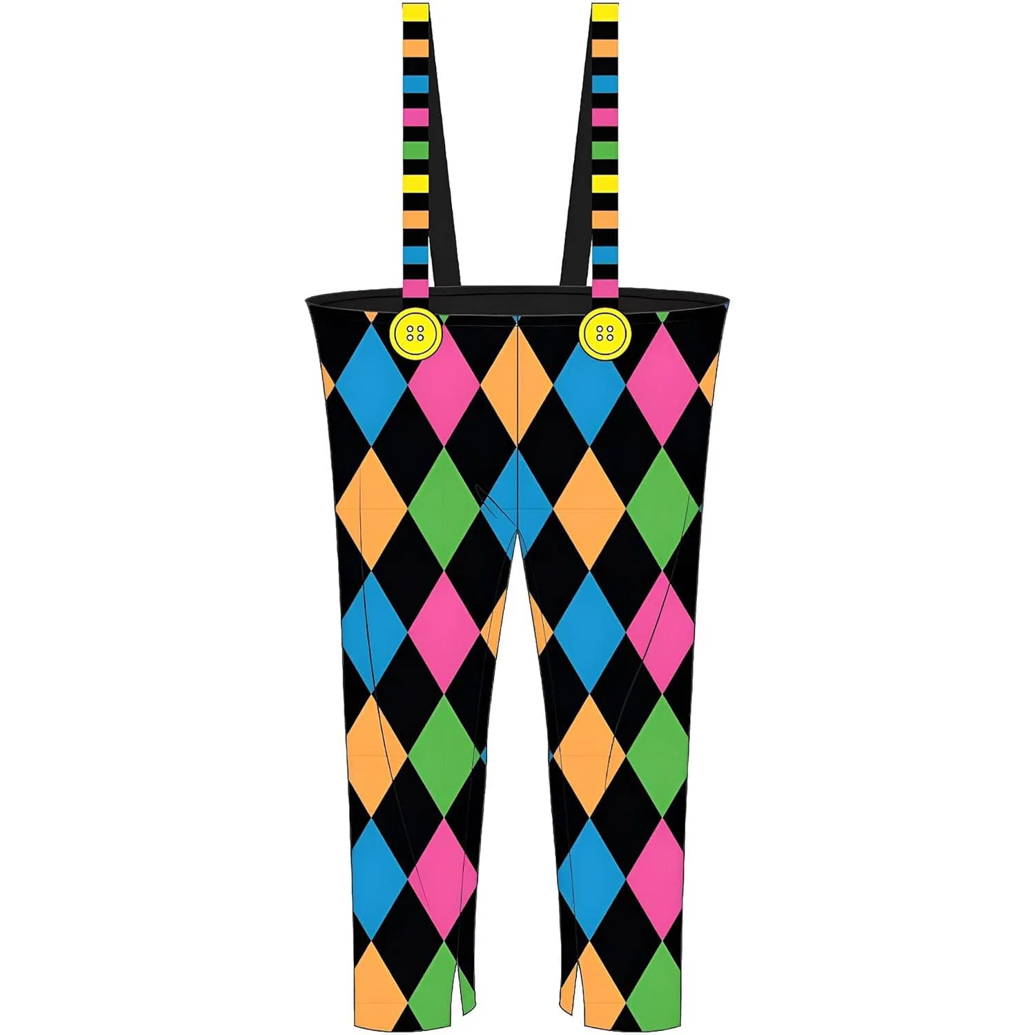 Adult Neon Circus Suspender Pants One Size