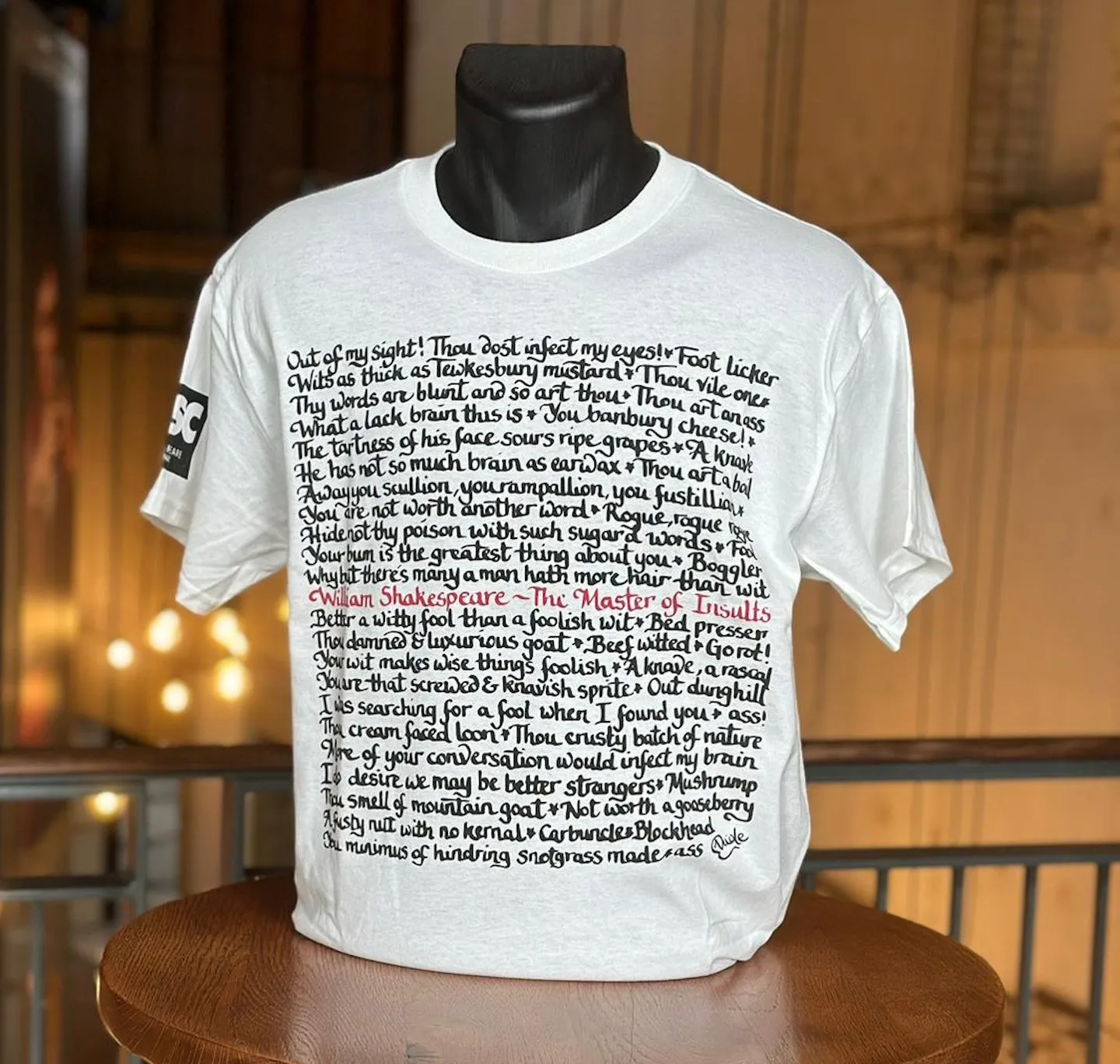 Adult T Shirt: William Shakespeare The Master Of Insults - White