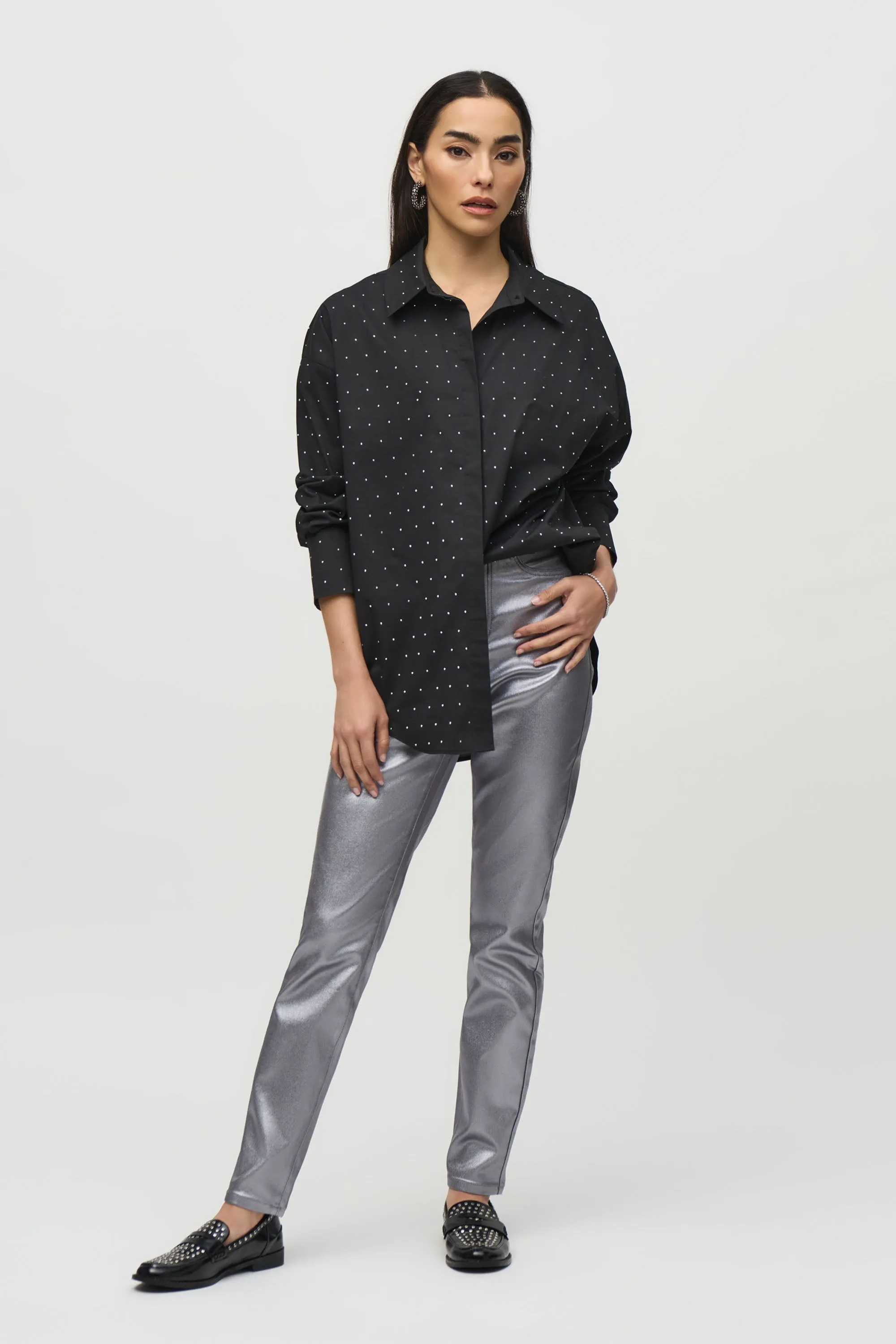 ALLOVER RHINESTONE SHIRT