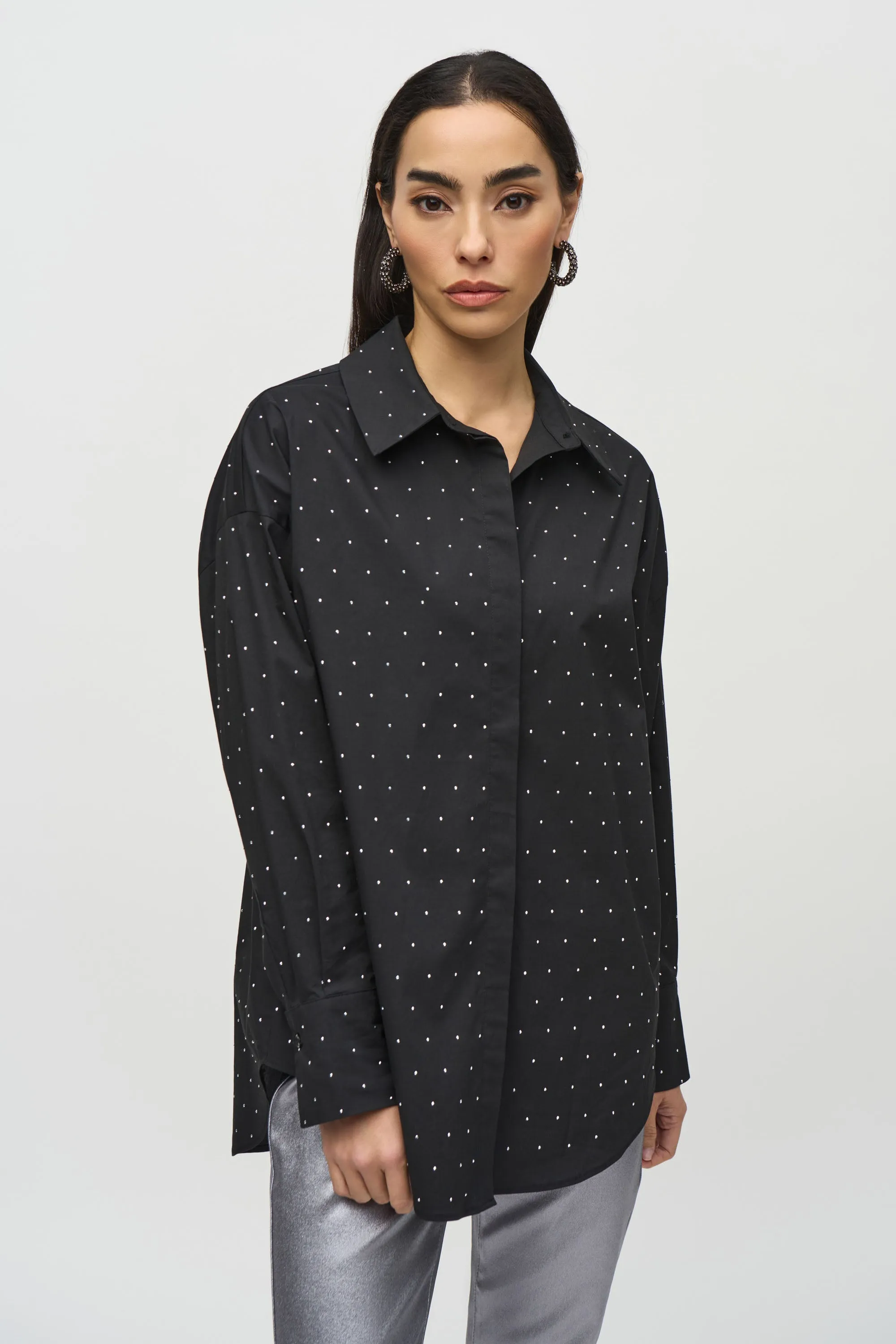 ALLOVER RHINESTONE SHIRT