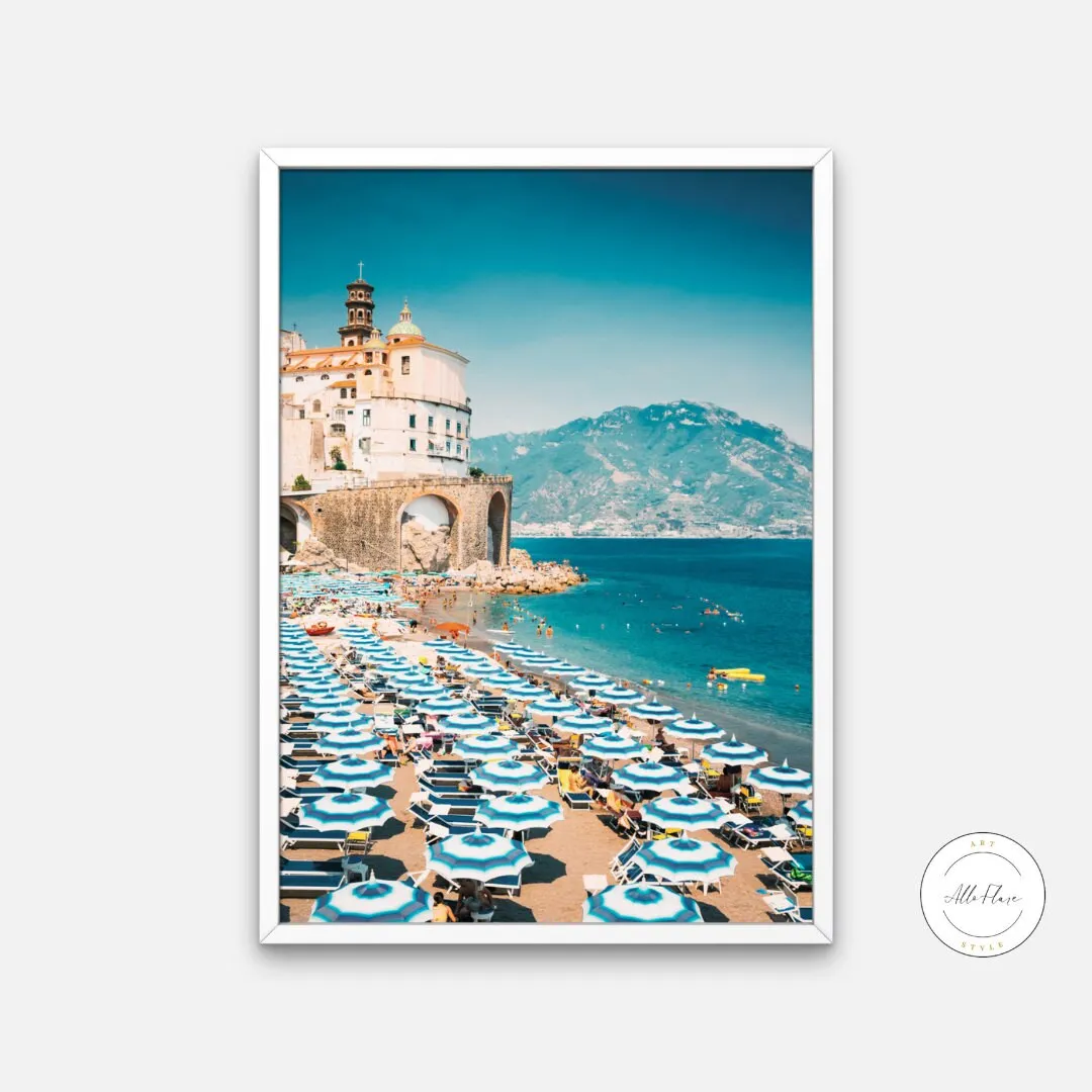 Amalfi Coast Summer Poster INSTANT DOWNLOAD Art Print, Mediterranean Decor, Beach Photography, Relaxing Wall Art, Summer Print, Amalfi Coast Print