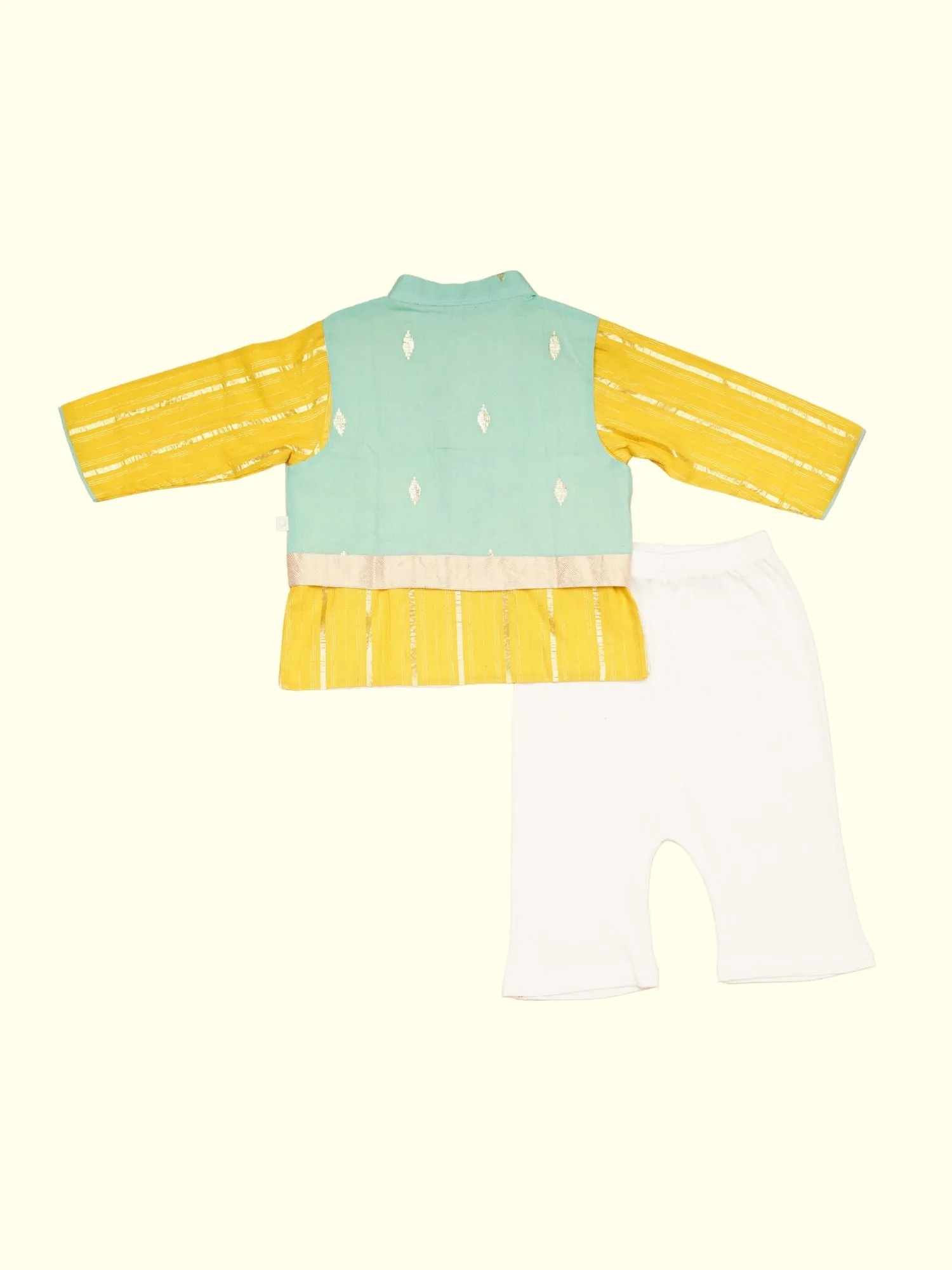 Ambar - Baby Boy Kurta Bundi Set | Yellow & Green