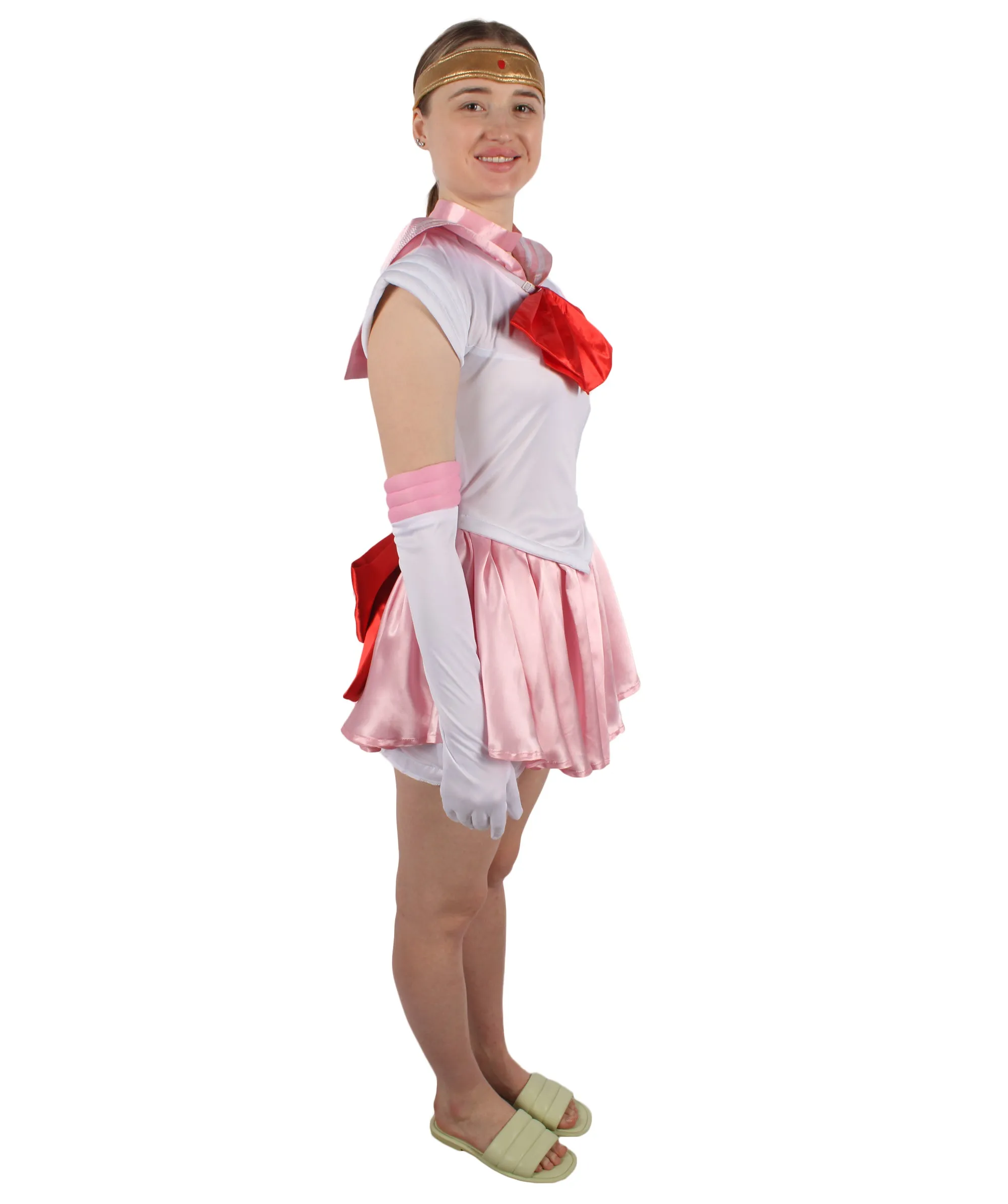 Anime Manga Sailor Chibi Costume Set| Uniform Dress with Head Band Neck Band and Hand Gloves| Flame-retardant Synthetic Materials