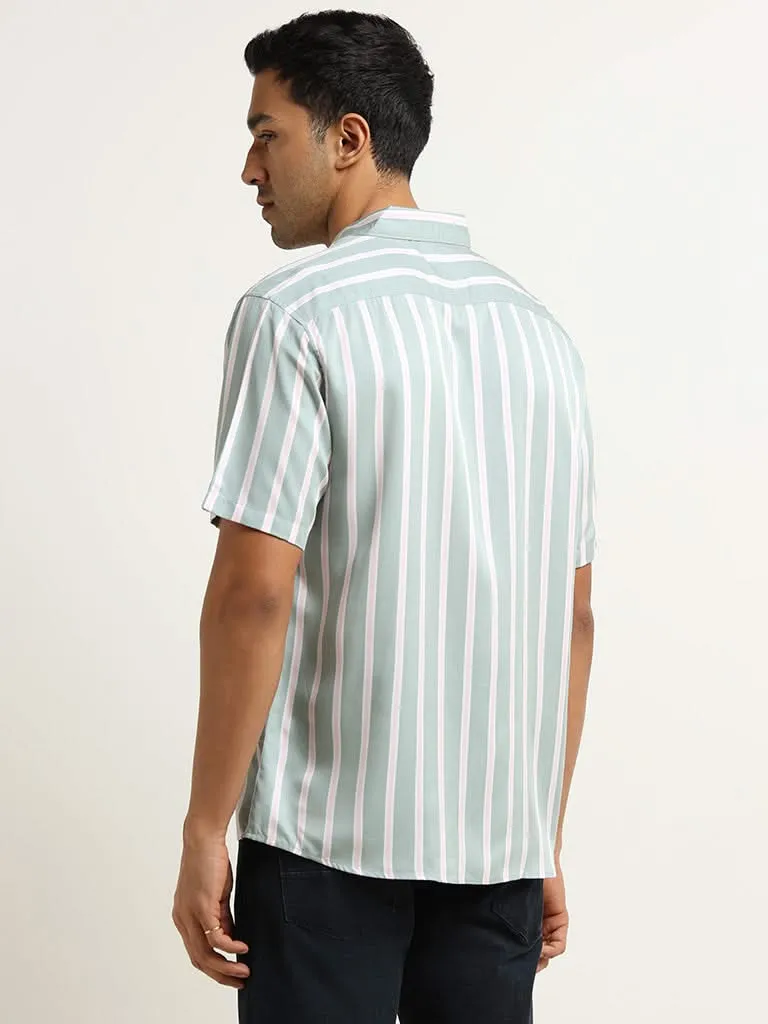 Ascot Sage Striped Relaxed Fit Shirt