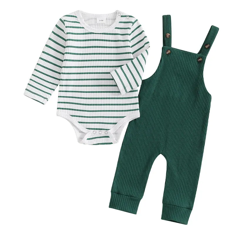 Baby Boys Fall Outfit Overalls Set