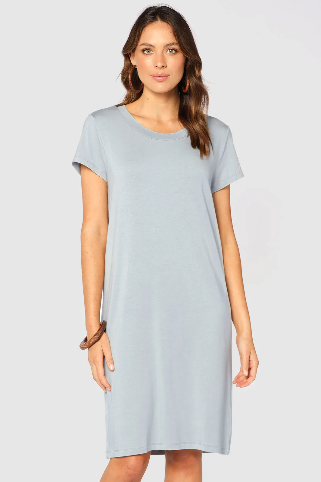 Bamboo T-Shirt Dress - Blue Haze