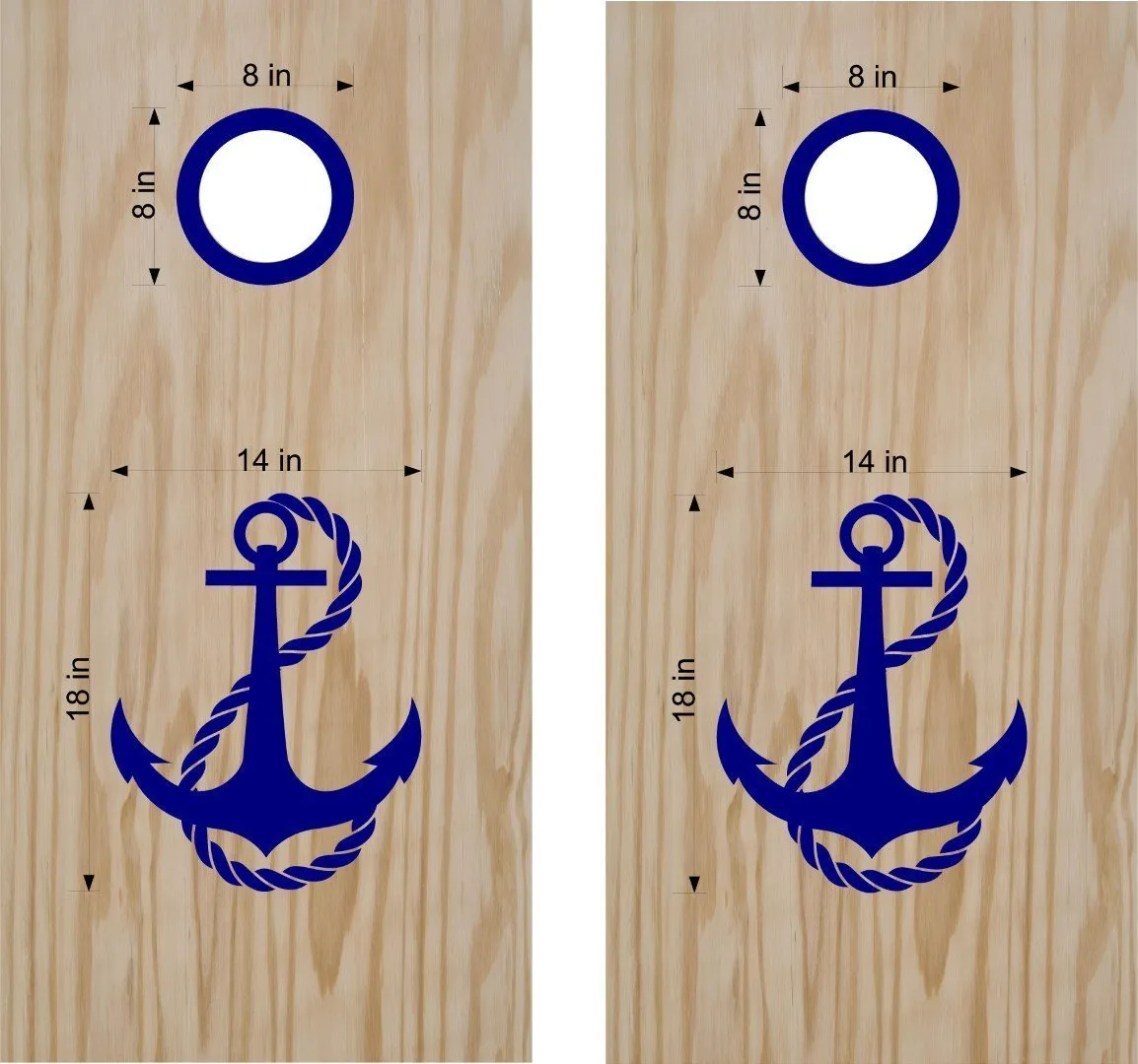 Boat Ocean Anchor Cornhole Board Decals Stickers