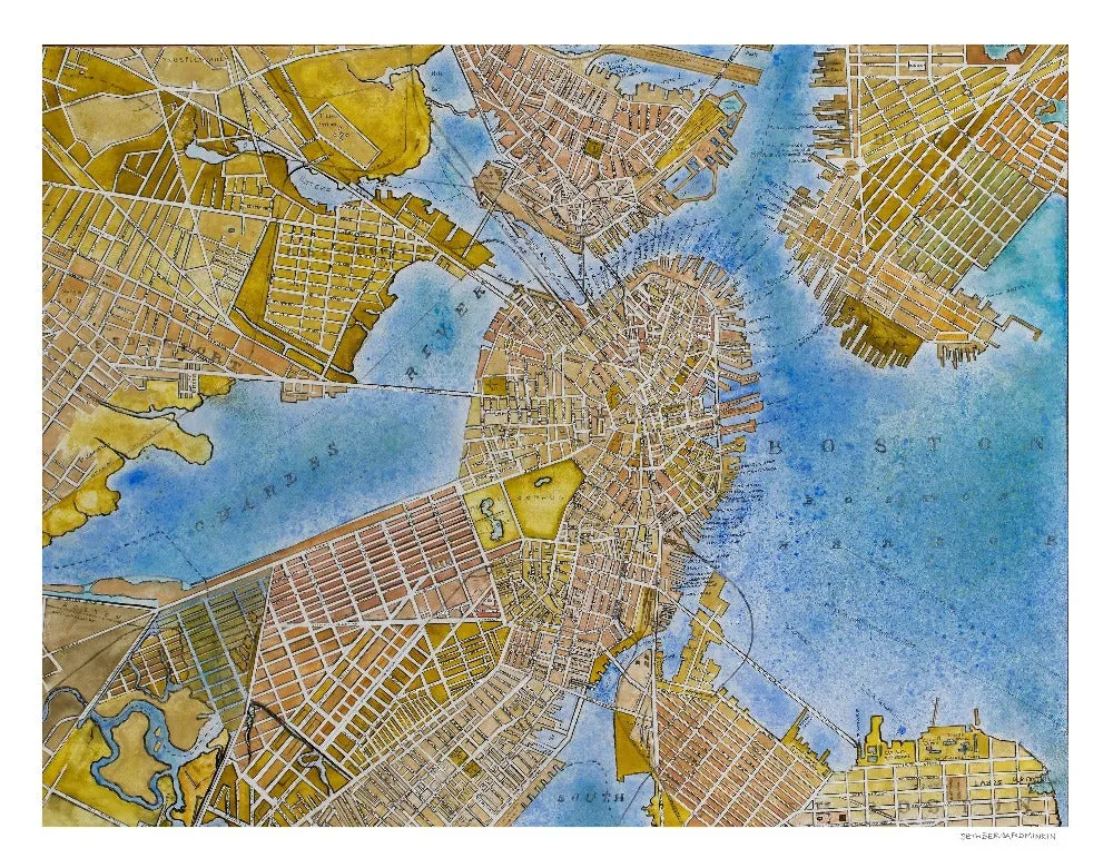 [boston map][limited edition print by seth b minkin]