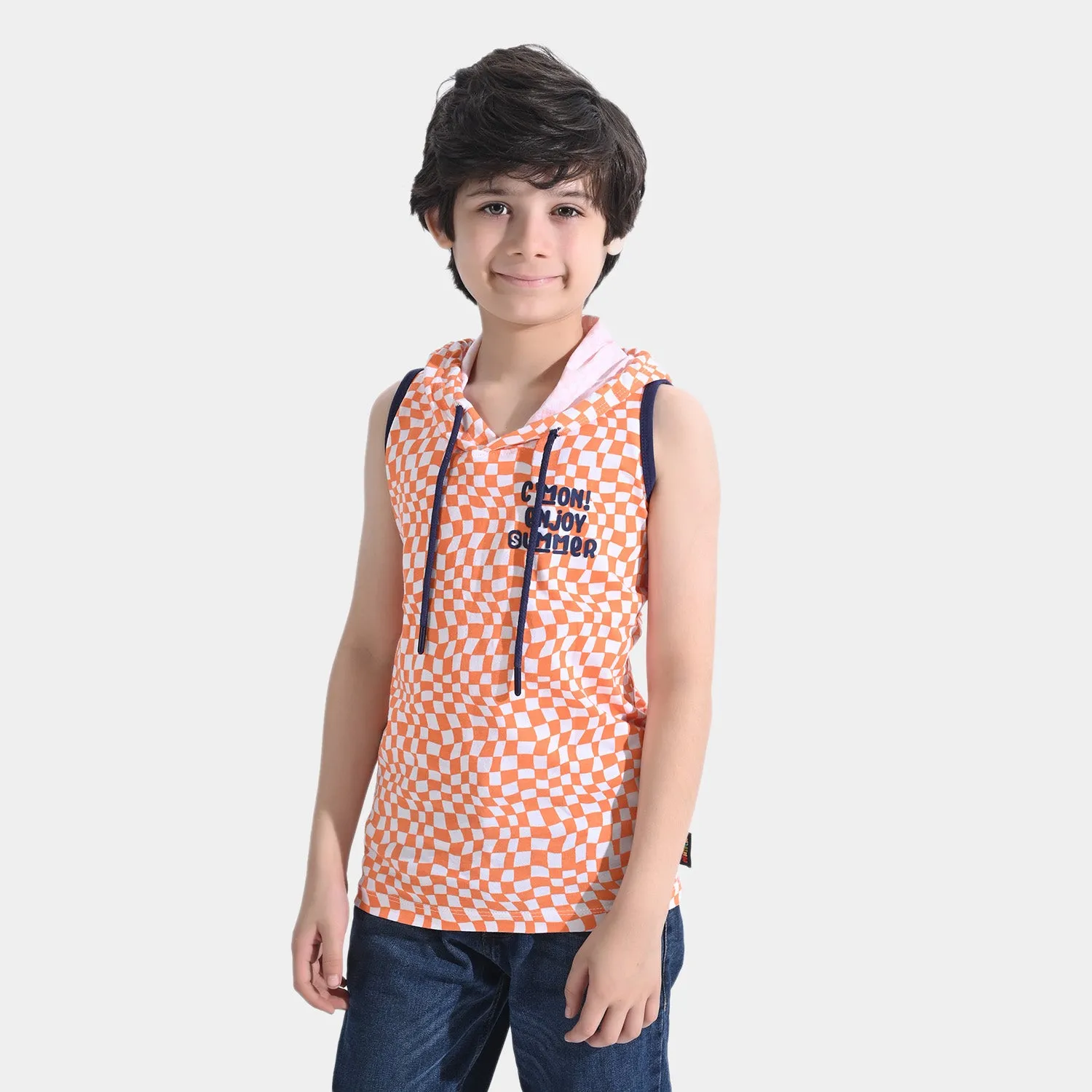 Boys Cotton Jersey Sando Enjoy Summer