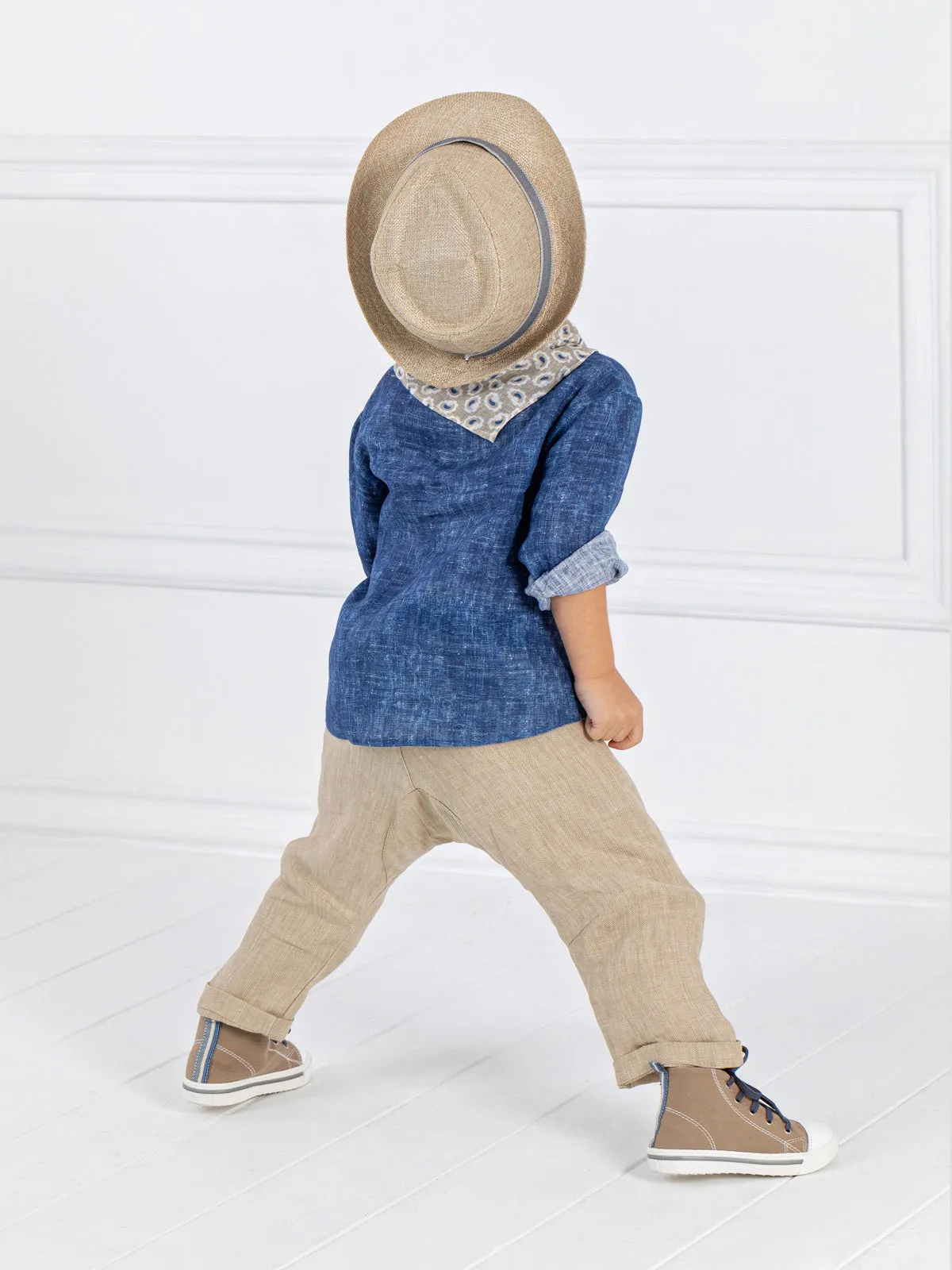 Boy's Linen Baptism outfit set 4pcs - LIVORNO