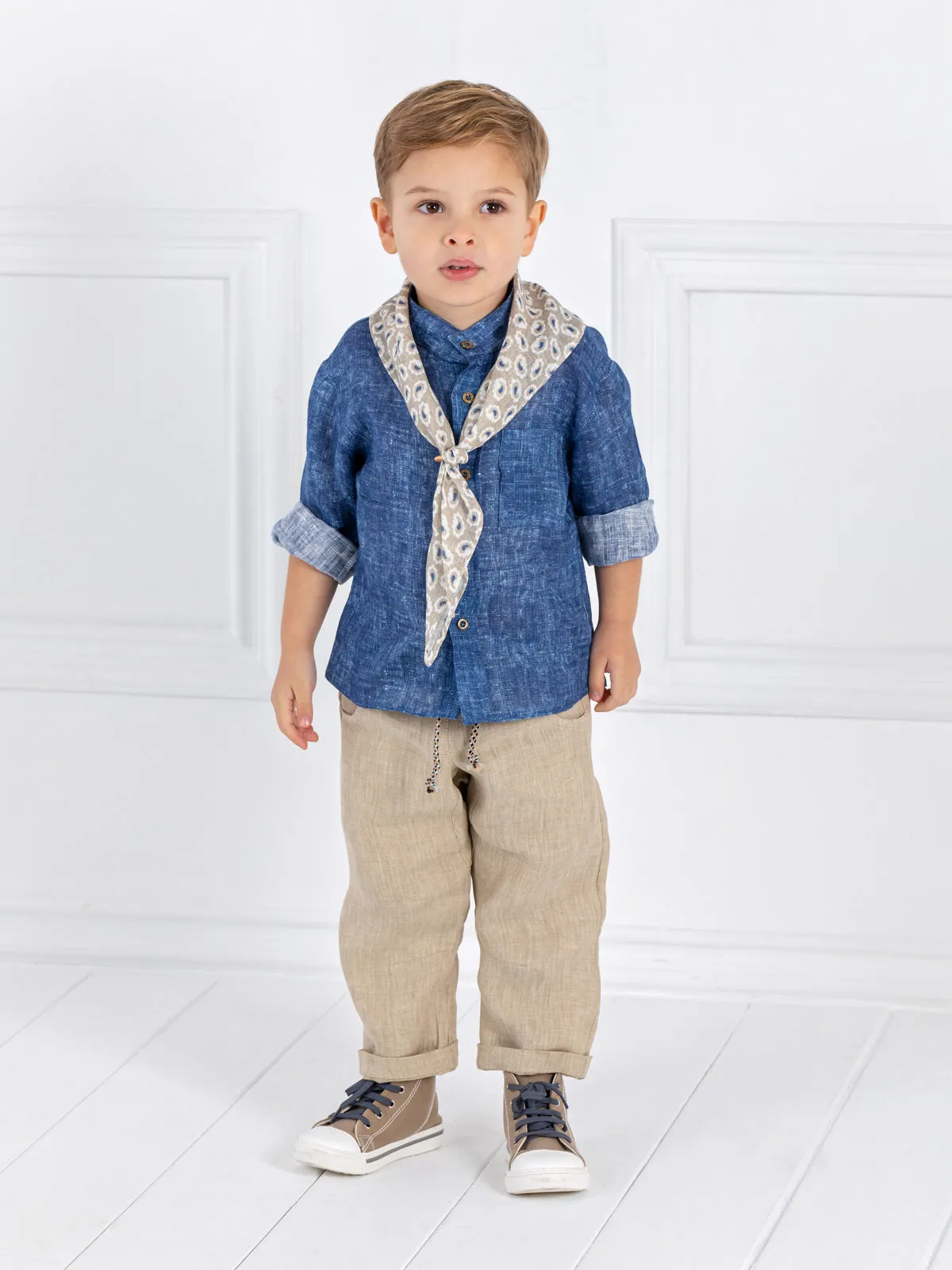 Boy's Linen Baptism outfit set 4pcs - LIVORNO