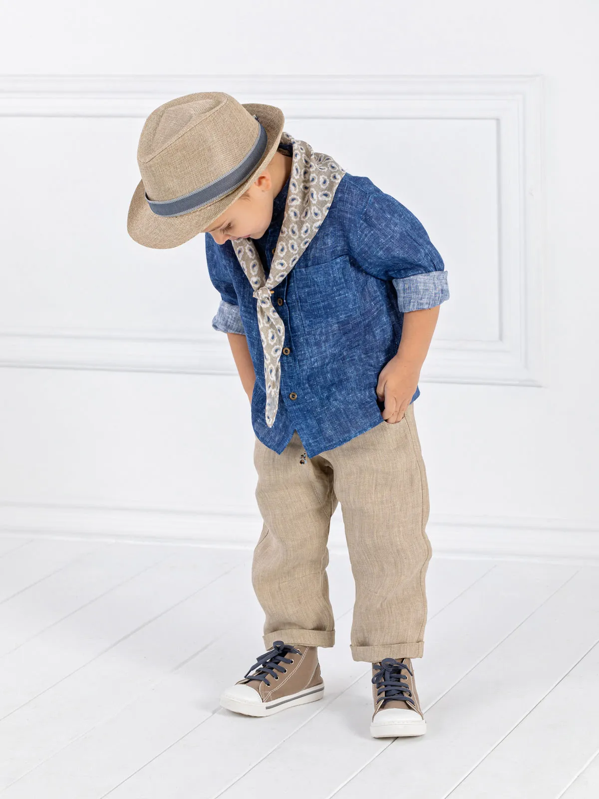 Boy's Linen Baptism outfit set 4pcs - LIVORNO