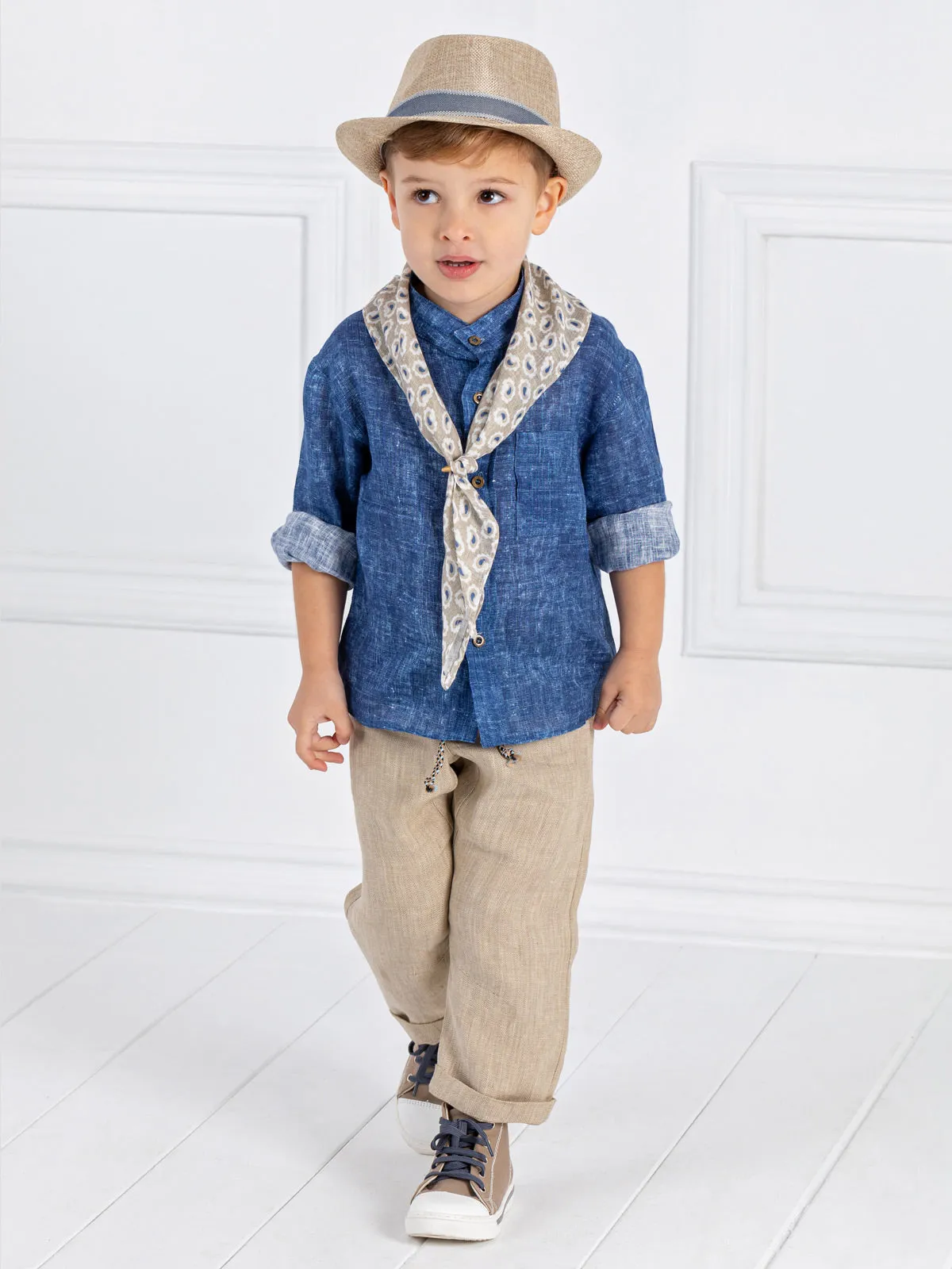 Boy's Linen Baptism outfit set 4pcs - LIVORNO