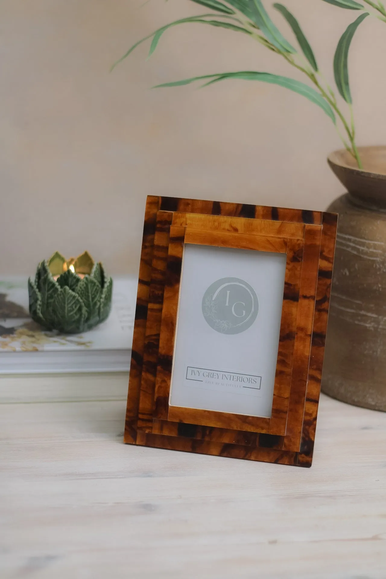 Brown Tortise Shell Photo Frame