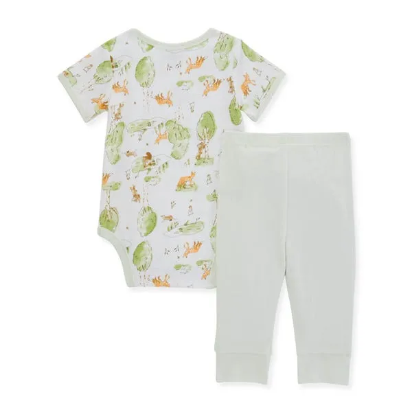 Burt's Bees Organic Baby Bodysuit & Pant Set Country Critters