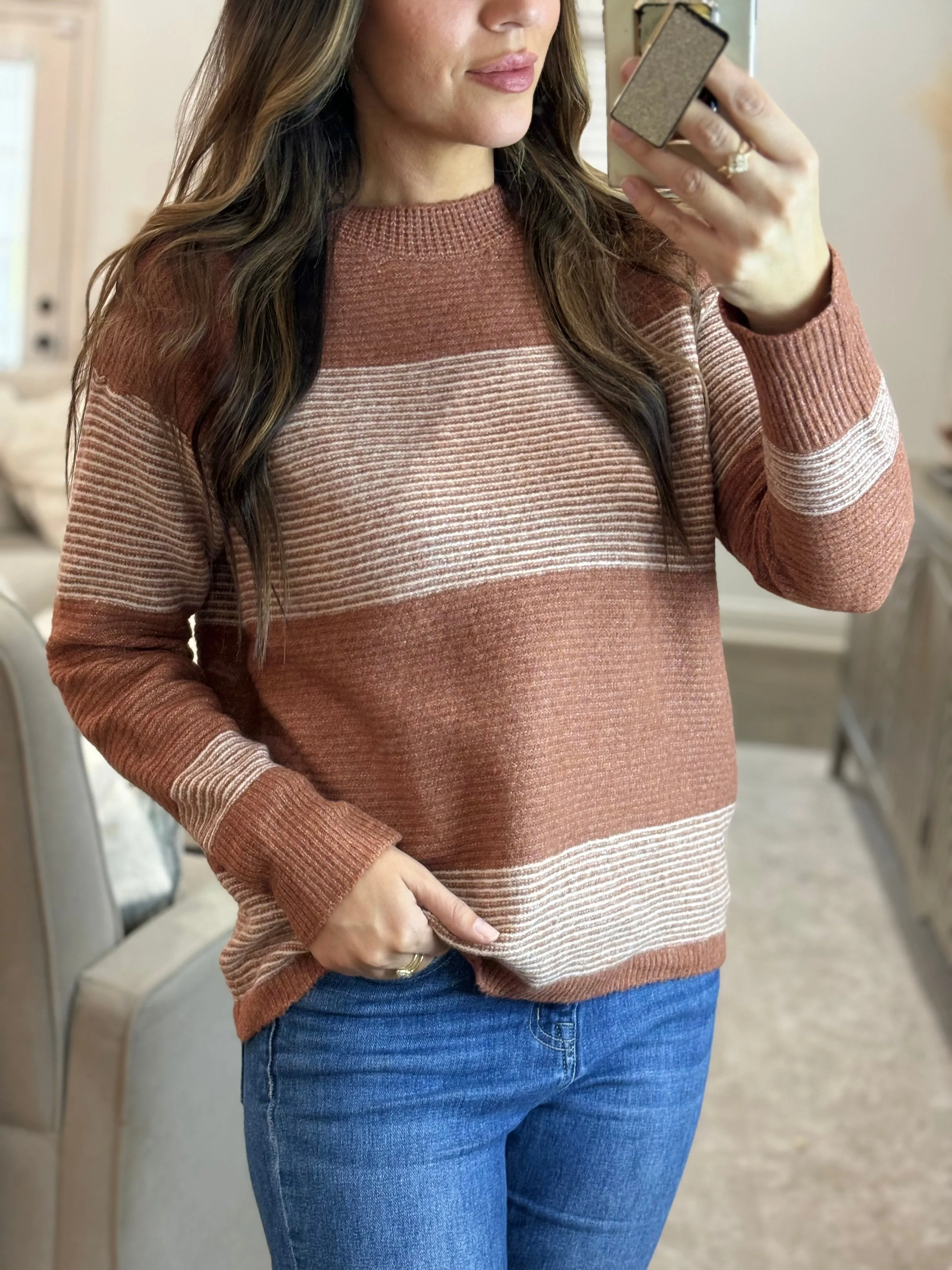 Casually Cozy Color Block Sweater