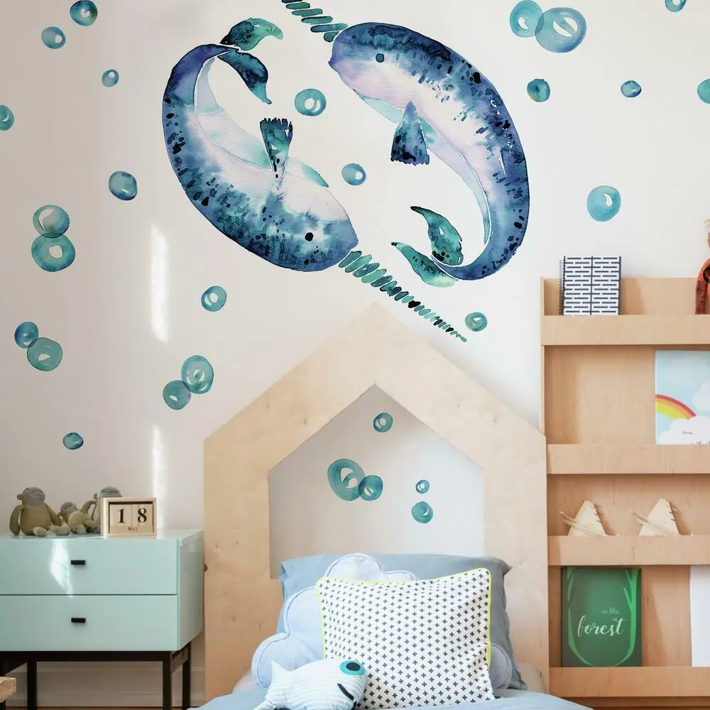 Catcoq Narwhal Giant Peel and Stick Wall Decals