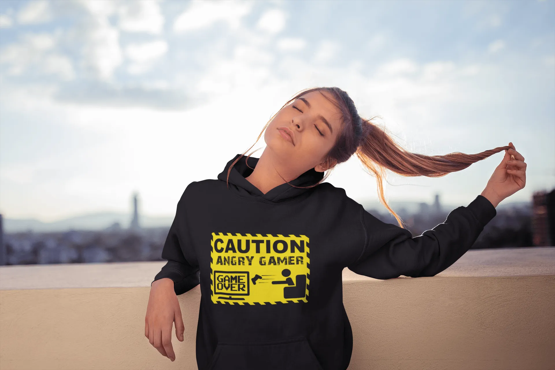 Caution Angry Gamer - Funny T-shirt Design