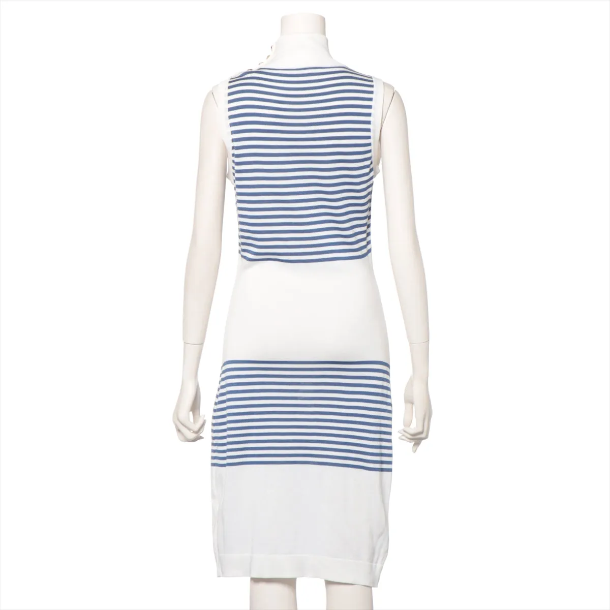 Chanel Vintage Coco Button Turtleneck Knitted Sleeveless Dress