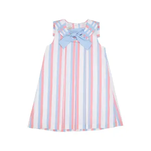 Cindy Sailor Dress - New River Nautical Stripe with Parrot Cay Coral & Beale Street Blue