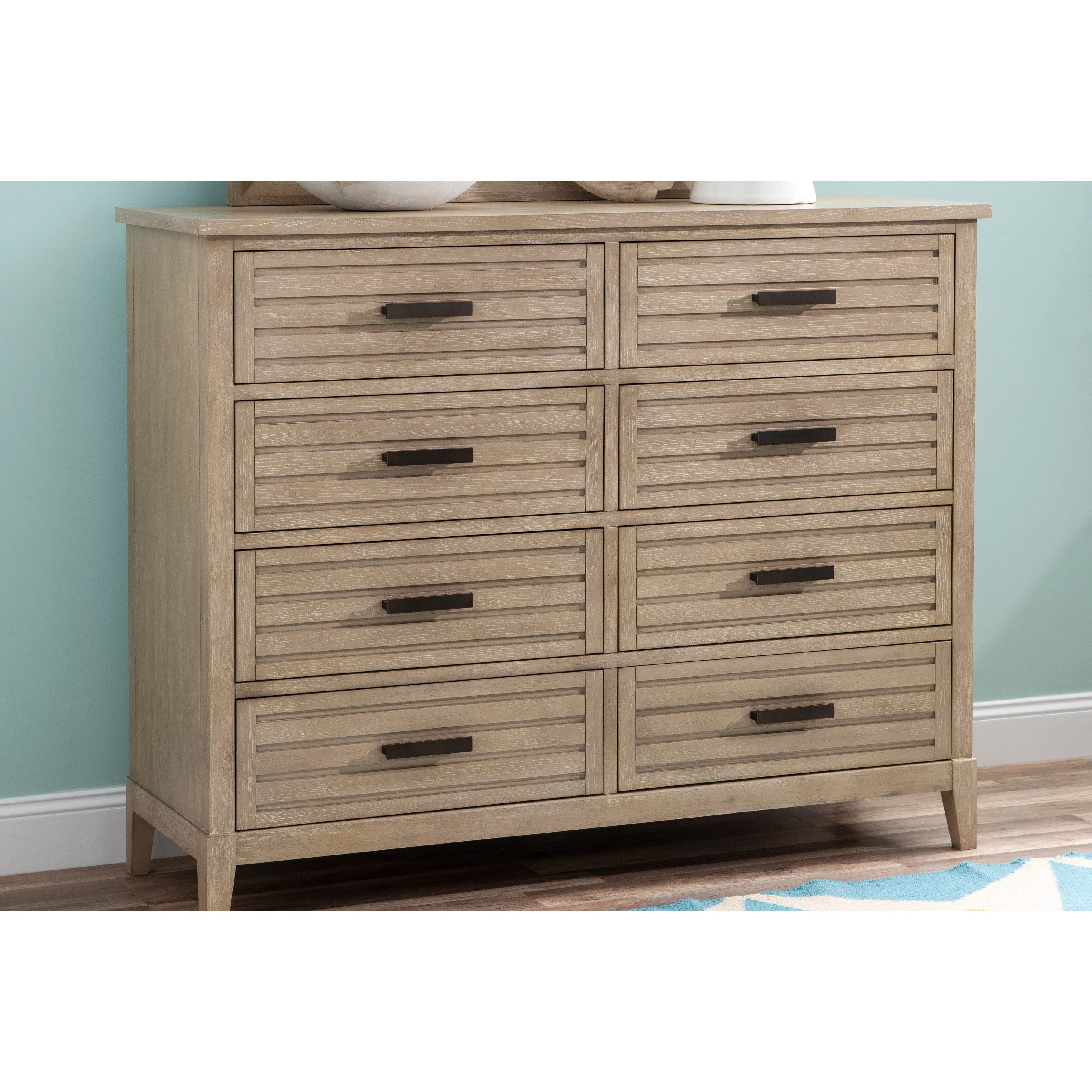 Coastal Sand 8 Drawer 58" Dresser