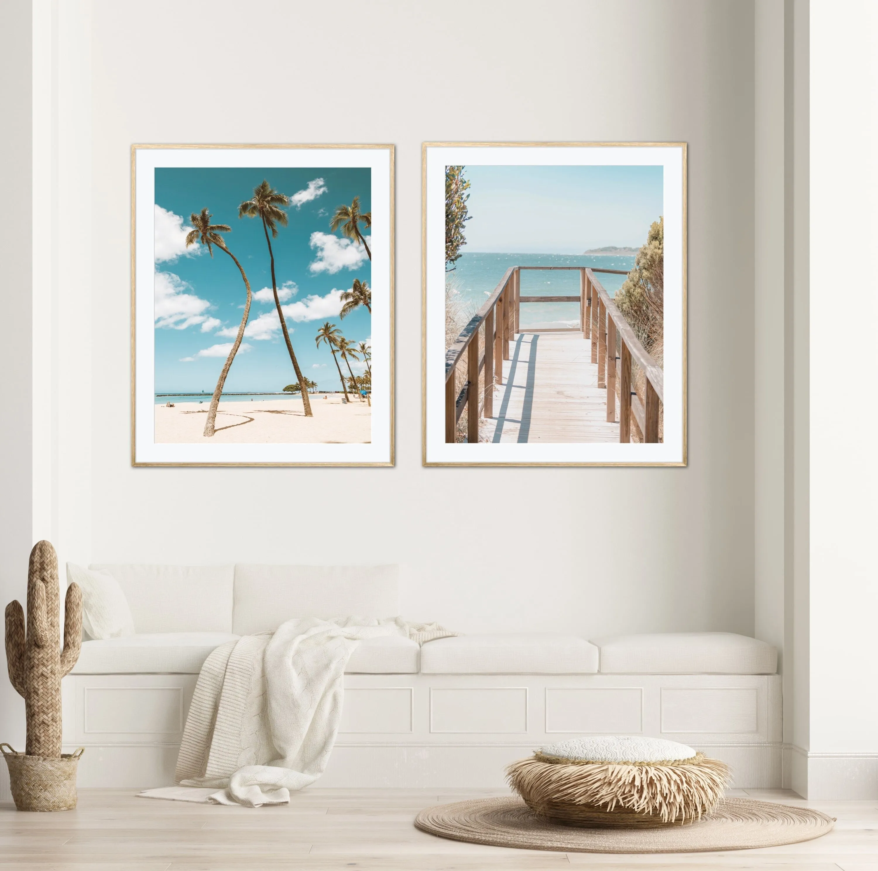 Coastal Wall Art Set Of 2 Prints INSTANT DOWNLOAD Art Prints, The Ocean Is Calling, Palm Print, Coastal Decor, Palm Tree Print, Beach Picture