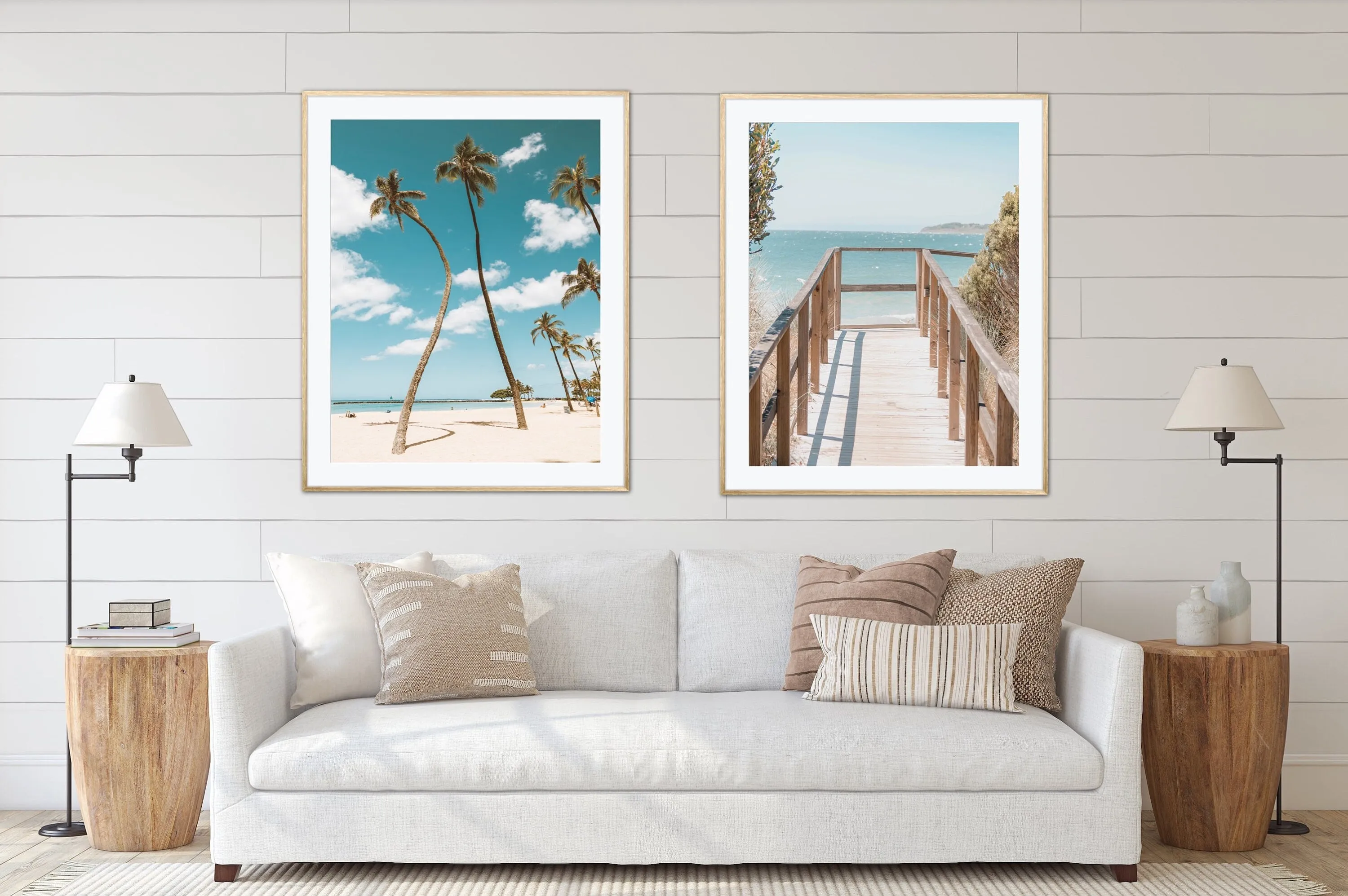 Coastal Wall Art Set Of 2 Prints INSTANT DOWNLOAD Art Prints, The Ocean Is Calling, Palm Print, Coastal Decor, Palm Tree Print, Beach Picture