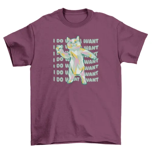 Colorful Dancing Cat T-shirt