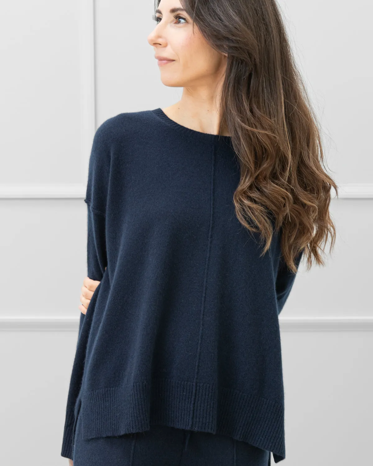 Cozy Cashmere Lounge Top Navy