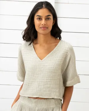 Crinkle Crop Top Natural