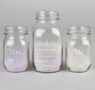 Custom Anchor Sand Ceremony Mason Jar Set