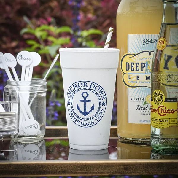 Custom Nautical Anchor Styrofoam Cups