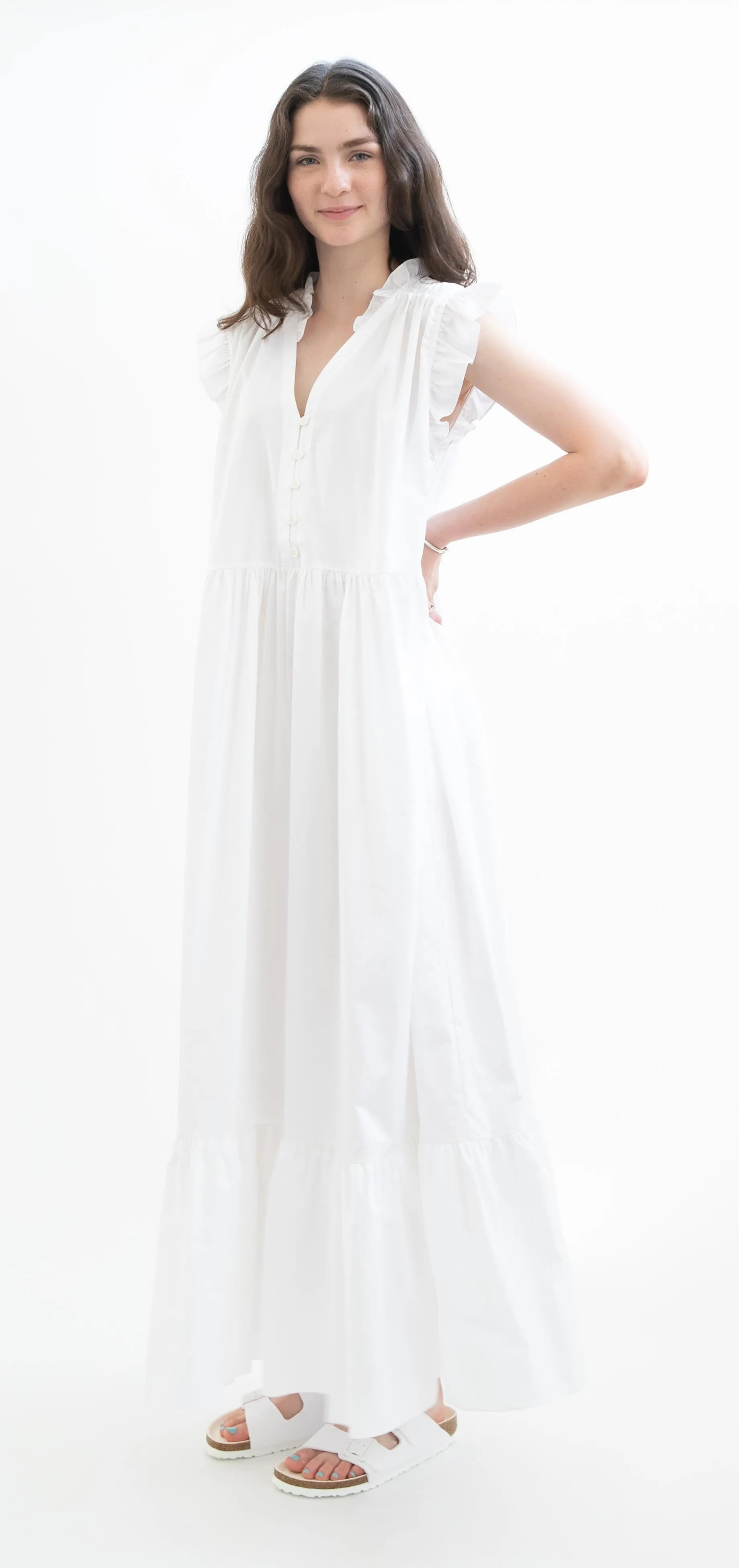 Devation Twins Askeli Long dress in White