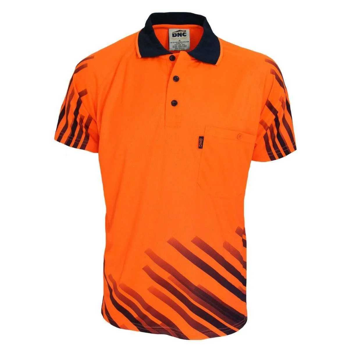 Dnc Workwear Hi-vis Sublimated Full Stripe Polo - 3566