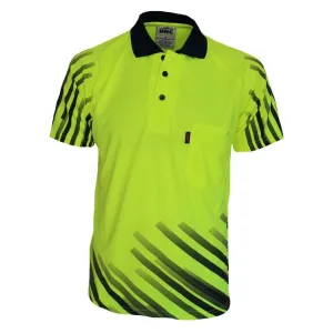 Dnc Workwear Hi-vis Sublimated Full Stripe Polo - 3566