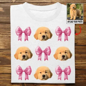 Dog Lovers - Coquette Pink Bow Trendy Dog Mom - Personalized T-Shirt, Sweatshirt, Hoodie (HJ)