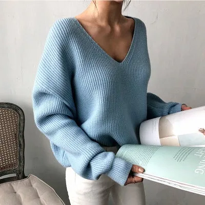 Dunnmall Cozy Up V-neck Sweater