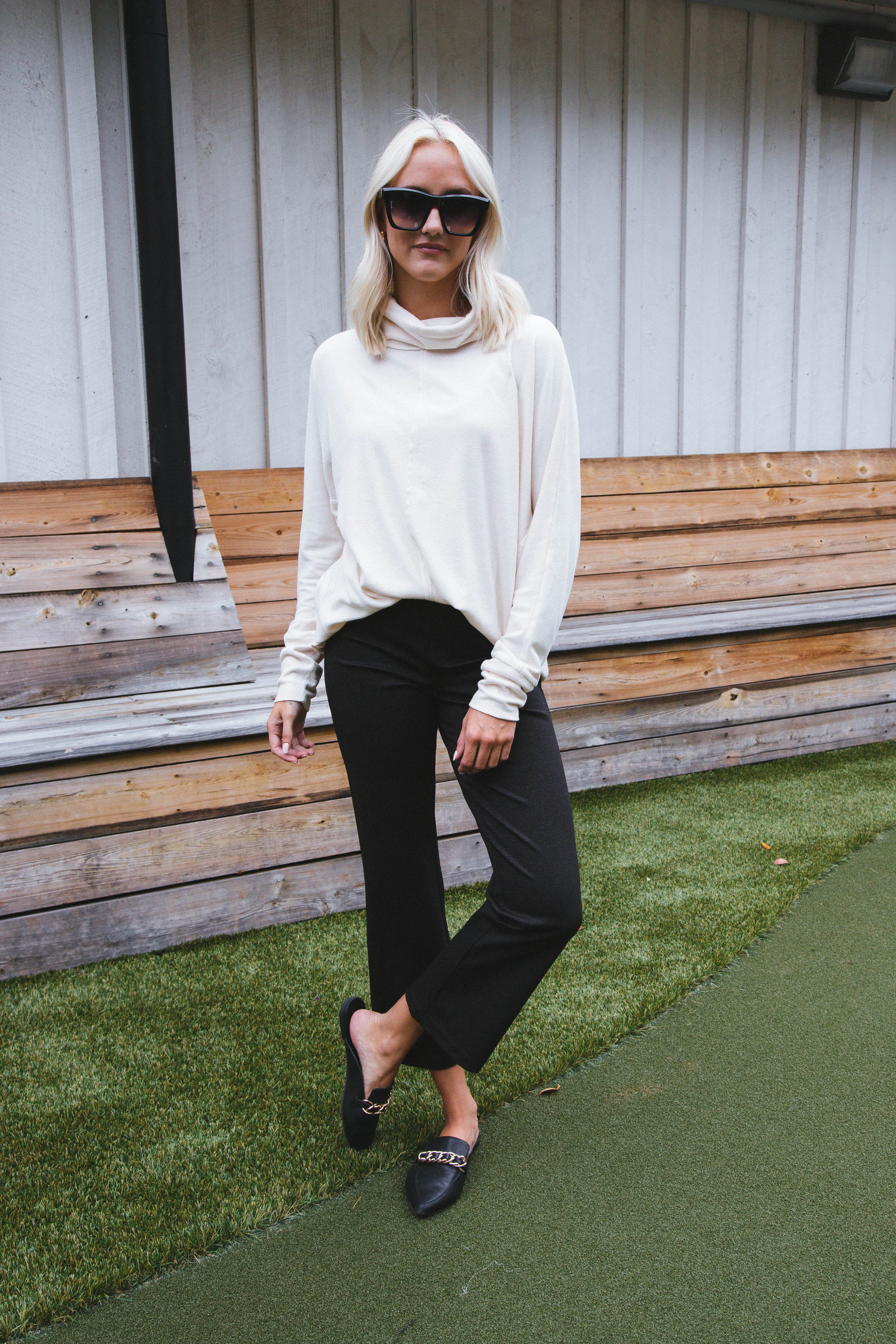 Effortlessly Cozy Cowl Neck Top, Cream