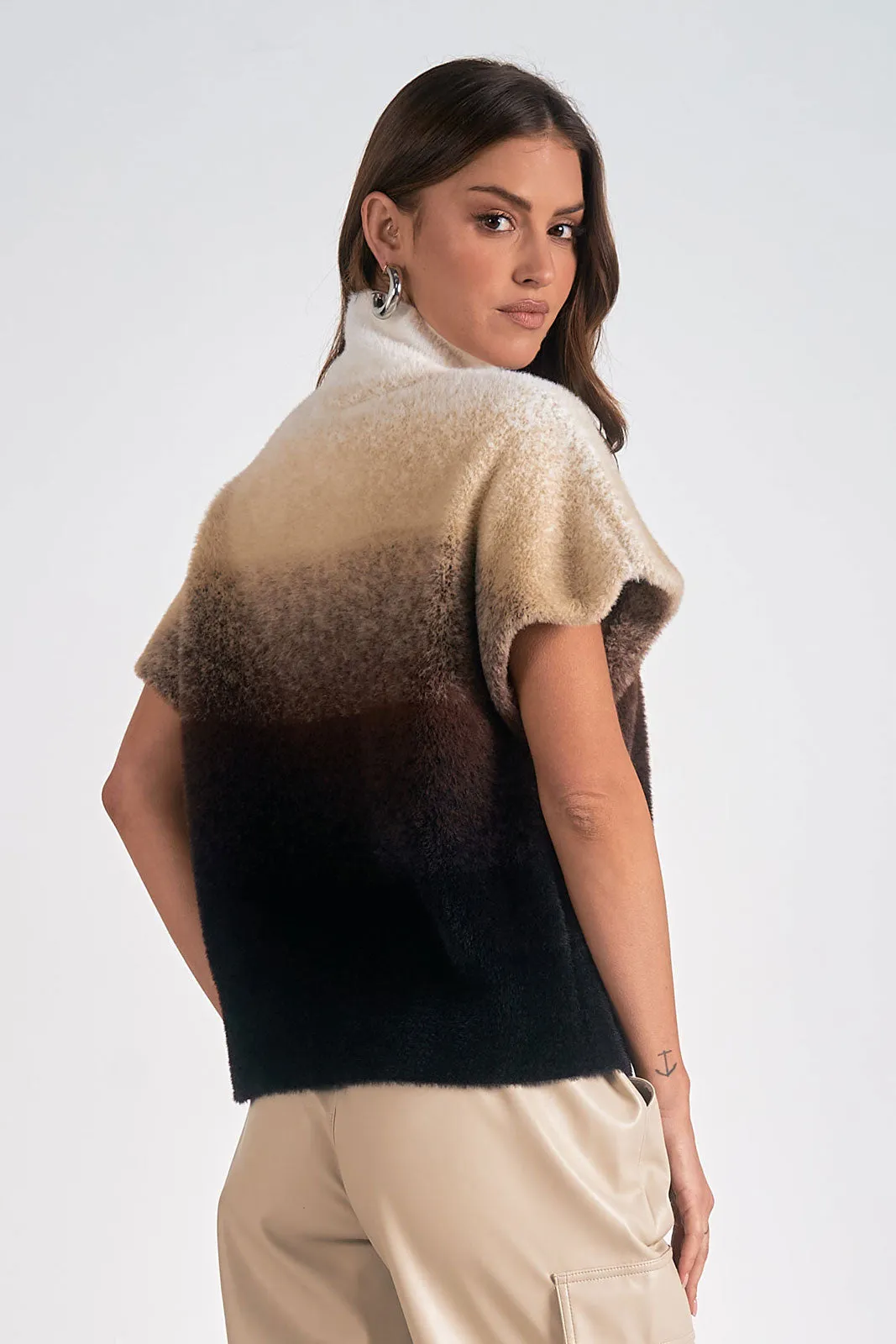 Elan Fuzzy Luxe Ombre Sweater