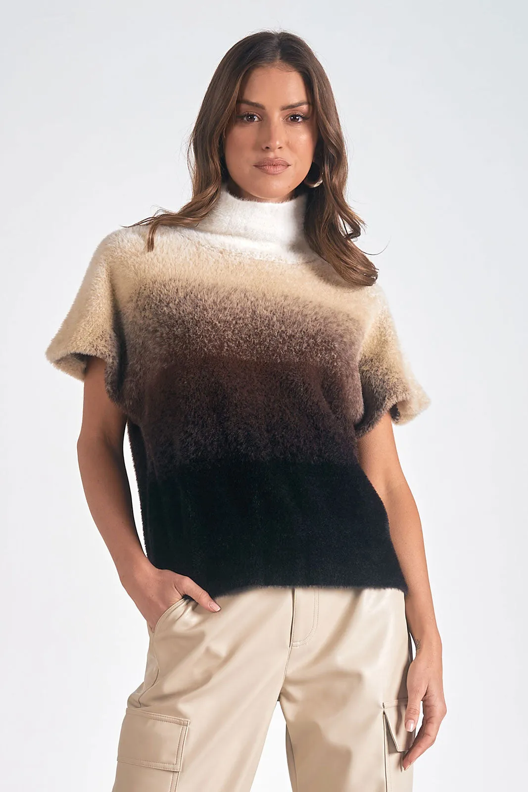 Elan Fuzzy Luxe Ombre Sweater