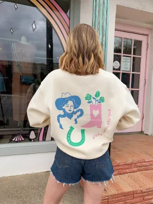 Giddy Up Buttercup Sweatshirt Cream