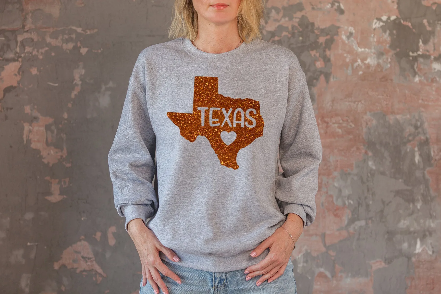 Glitter TEXAS Sweatshirt, Trendy Preppy Sweatshirt, Aesthetic College Crewneck, Oversized Minimalist Sweater,  Texas Shirt,Game Day Shirt