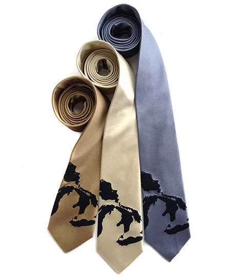 Great Lakes Map Necktie