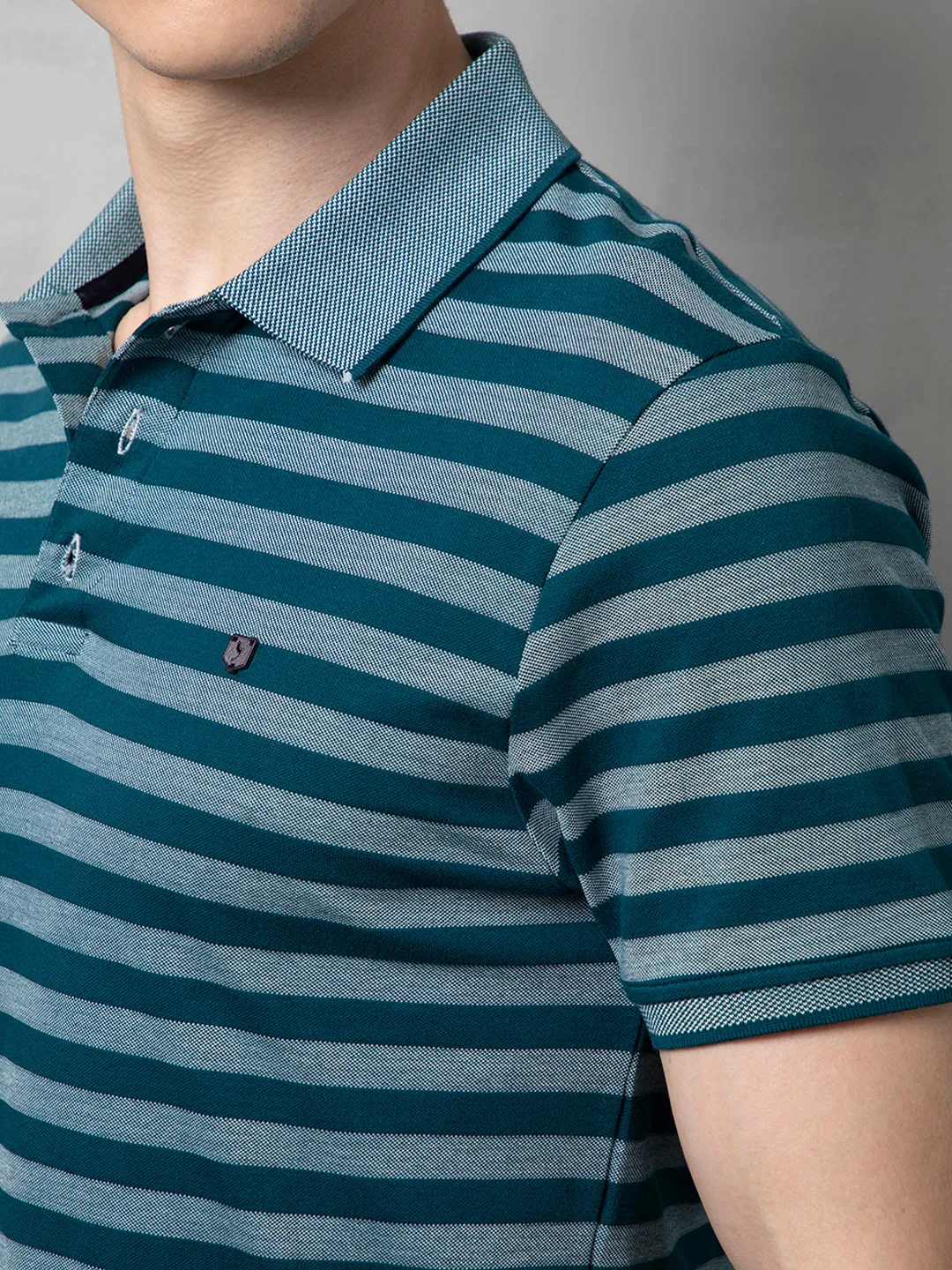 Green Striped Polo T-Shirt